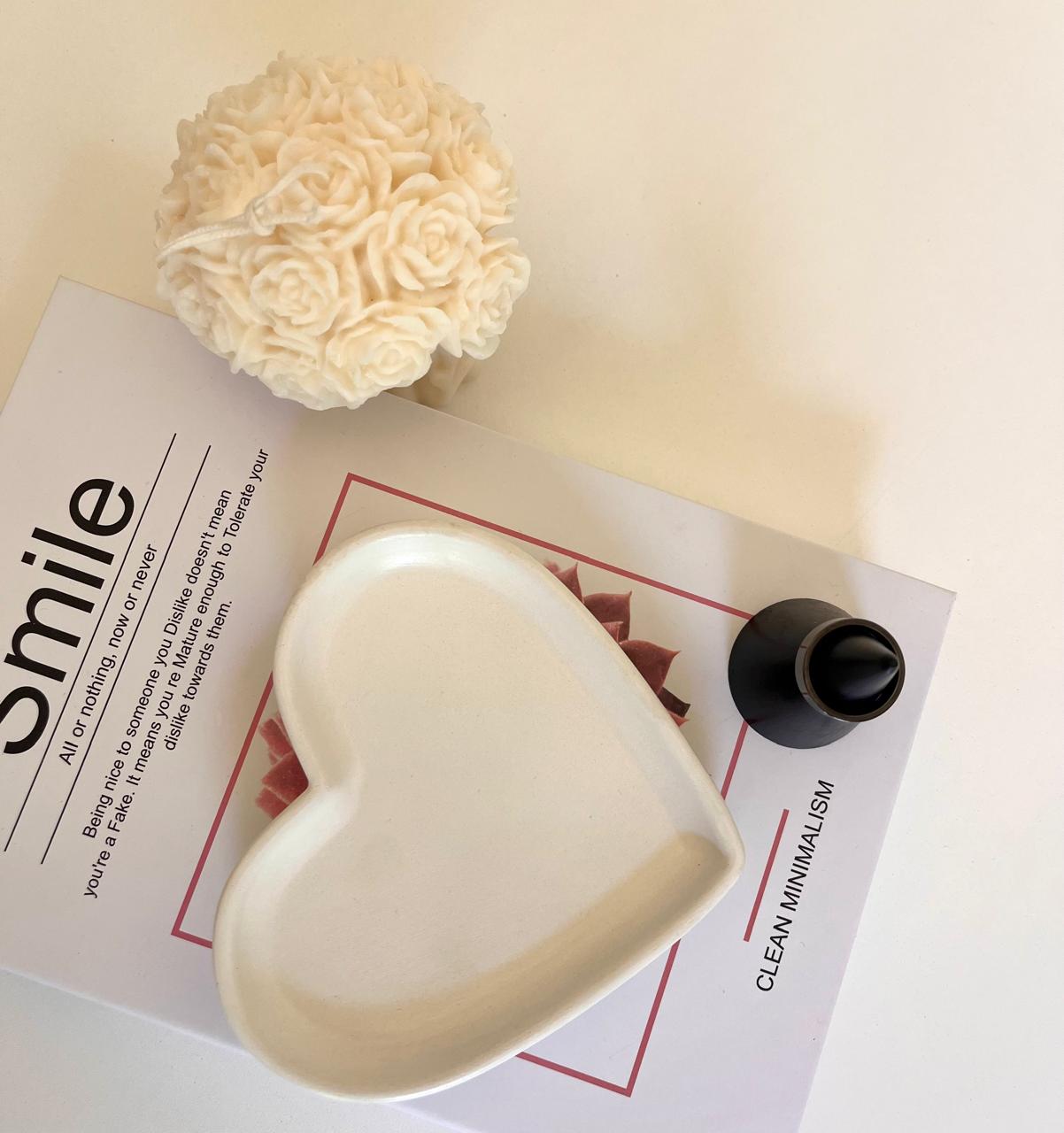 Candle & Heart Tray Set